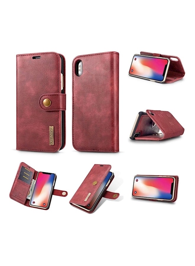 Dg Ming Protective Wallet Card Case Cover For Apple iPhone X/Xs Red - Image 2
