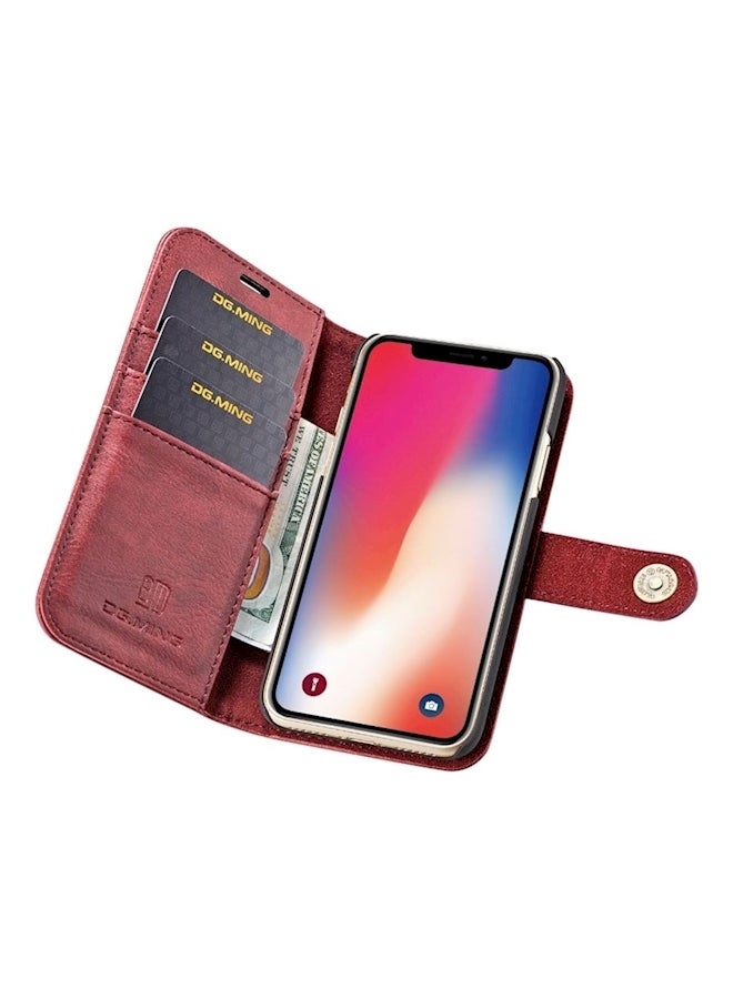 Dg Ming Protective Wallet Card Case Cover For Apple iPhone X/Xs Red - Image 3