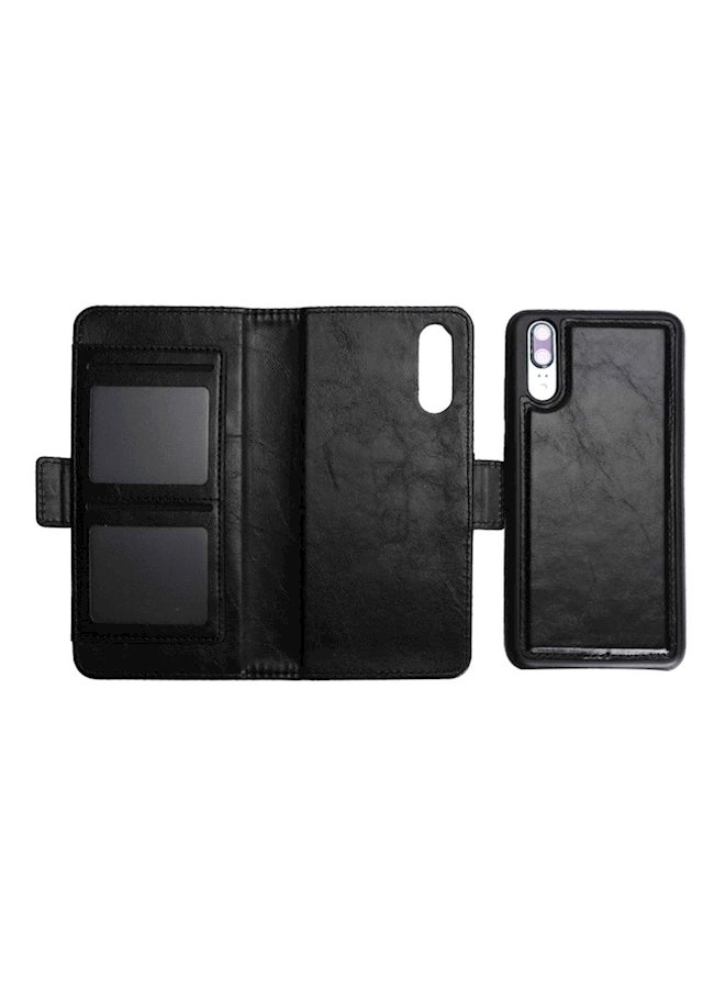Protective Case Cover With Card Slot Holder For Huawei P20 Black  - Image 3