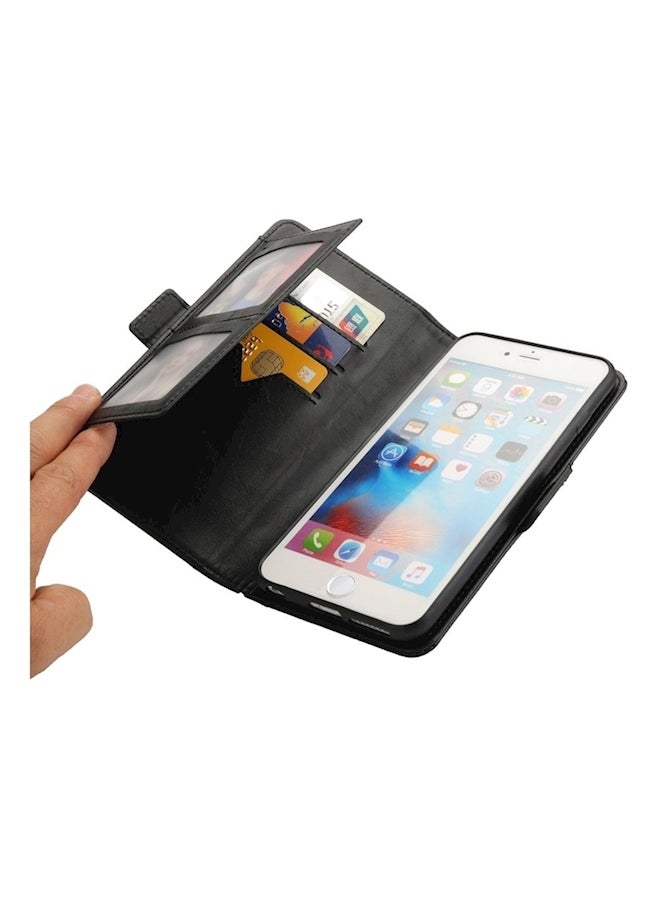 غطاء حماية واق بنمط محفظة وجيب للبطاقات لهواتف أبل أيفون 6/6s أسود - Image 4