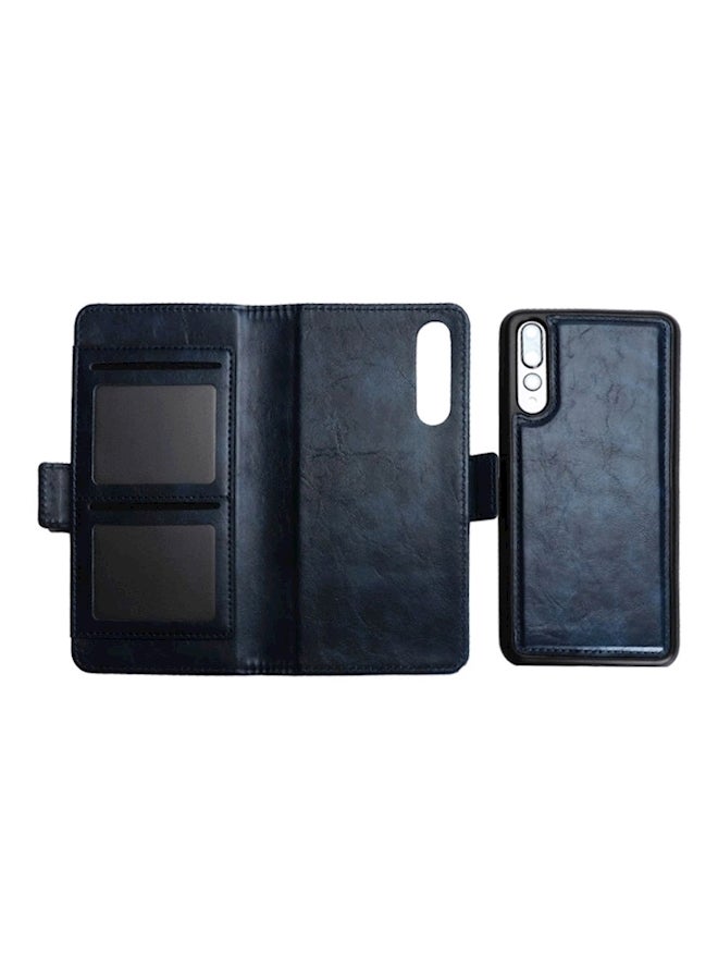 Protective Wallet Card Case Cover For Huawei P20 Pro Blue  - Image 3