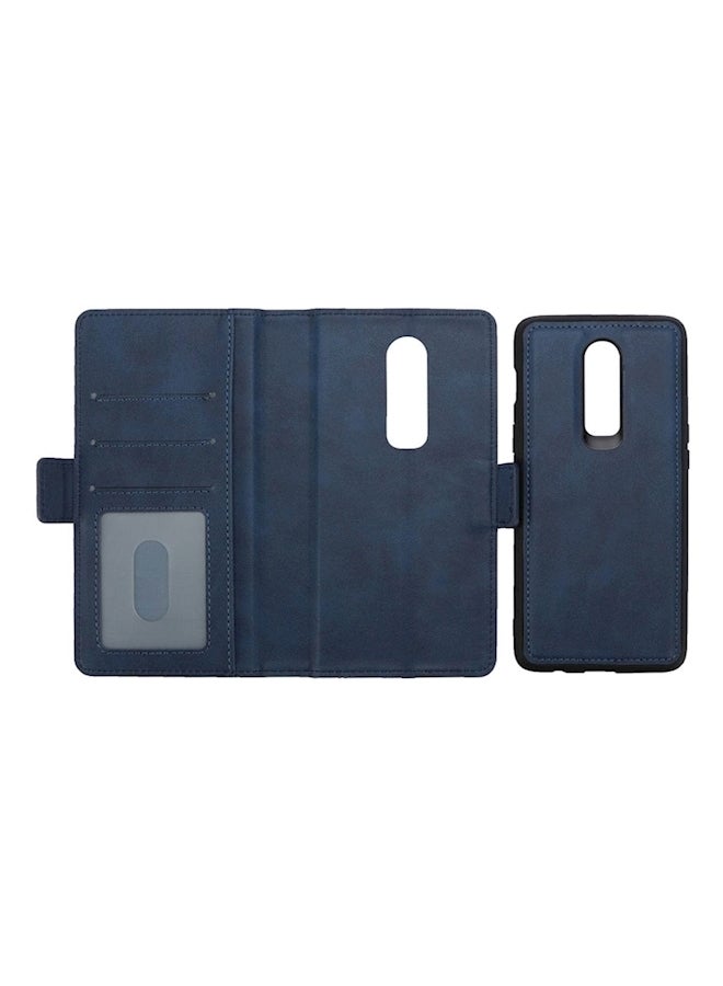 Generic - Protective Wallet Card Case Cover For OnePlus 6 Blue - Image 1