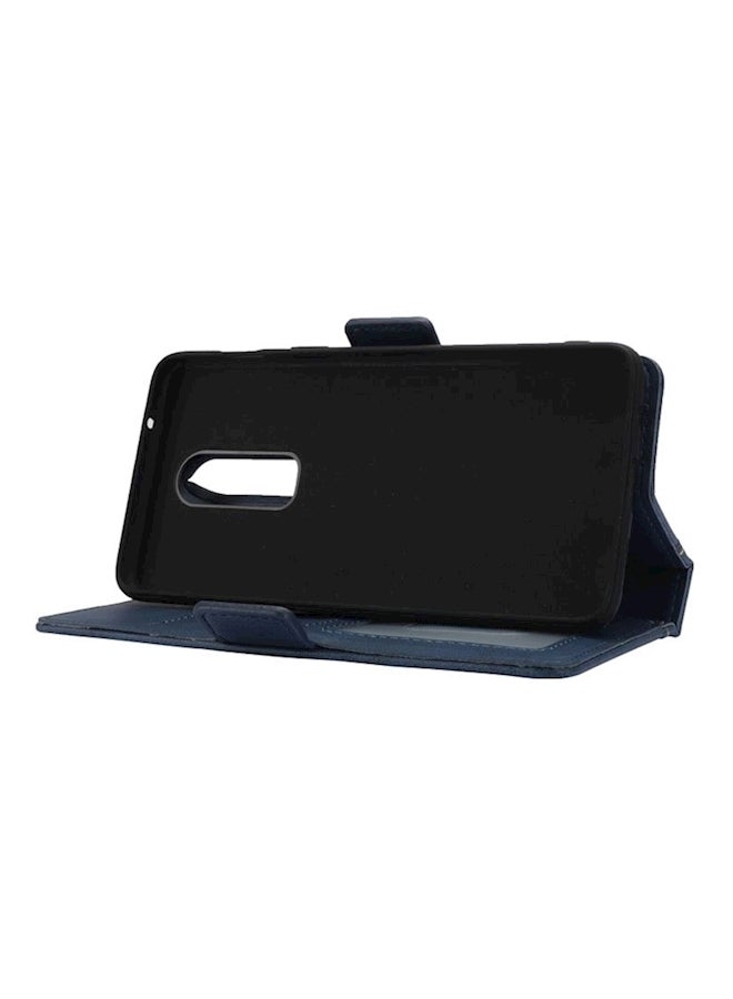 Generic - Protective Wallet Card Case Cover For OnePlus 6 Blue - Image 1