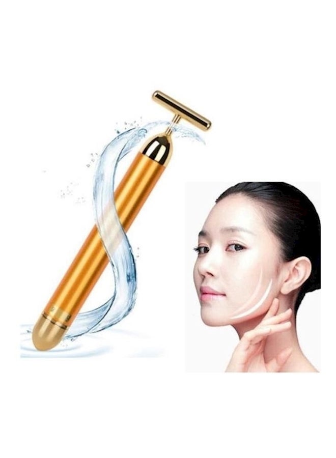 Generic 24K Plated Vibration Facial Roller Massager Gold  - Image 3