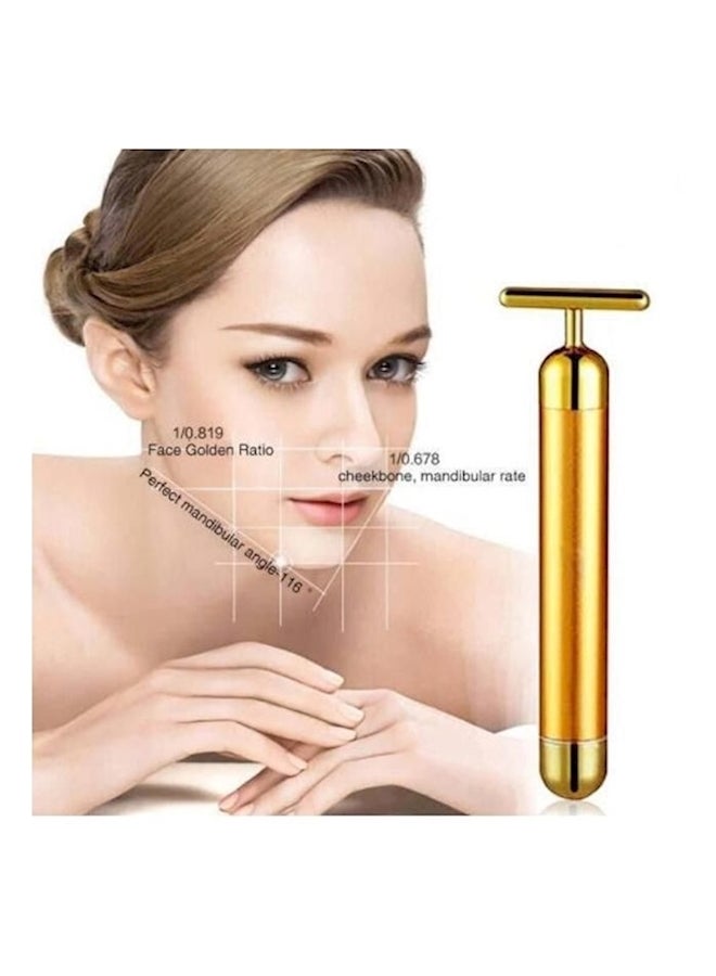 Generic 24K Plated Vibration Facial Roller Massager Gold  - Image 4
