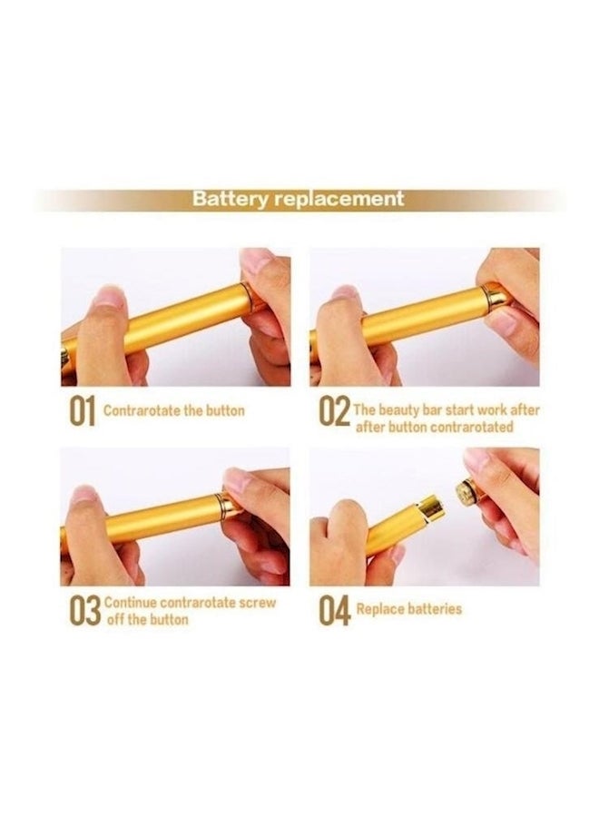 Generic 24K Plated Vibration Facial Roller Massager Gold  - Image 5