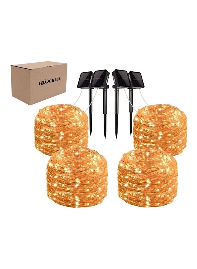 gluckluz - Pack Of 4 200 Led Solar String Light Yellow 560grams - Image 1