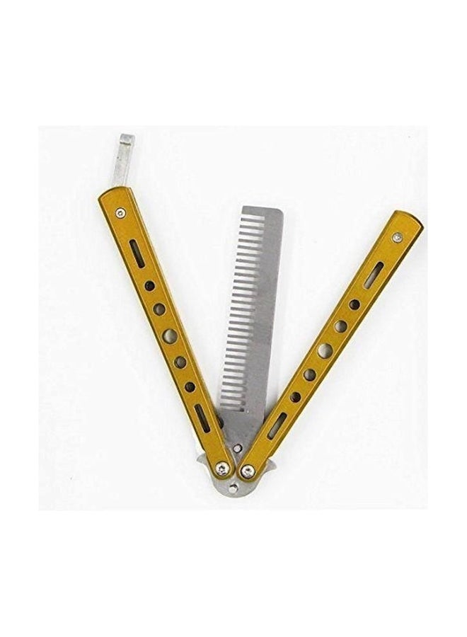 Generic Butterfly Metal Comb Knife Trainer Tool Gold/Silver - Image 2