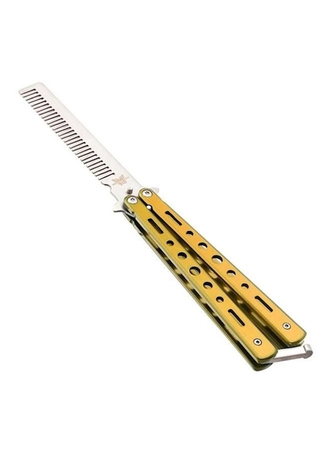 Generic Butterfly Metal Comb Knife Trainer Tool Gold/Silver - Image 3