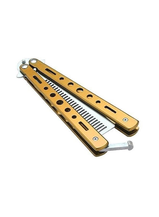 Generic Butterfly Metal Comb Knife Trainer Tool Gold/Silver - Image 4