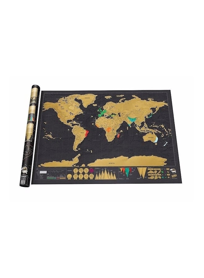 Generic World Scratch Map Poster Black/Yellow  - Image 2