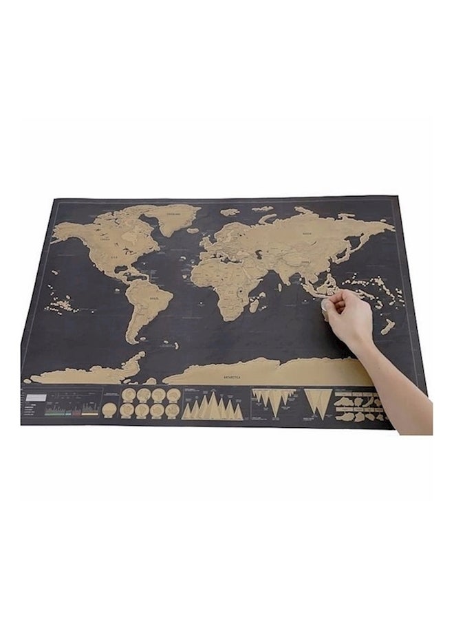 Generic World Scratch Map Poster Black/Yellow  - Image 3