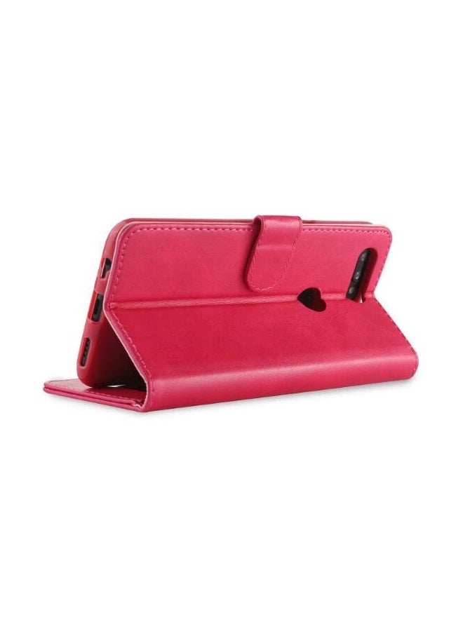 Protective Wallet Card Case Cover For OnePlus 5T Red  - Image 5