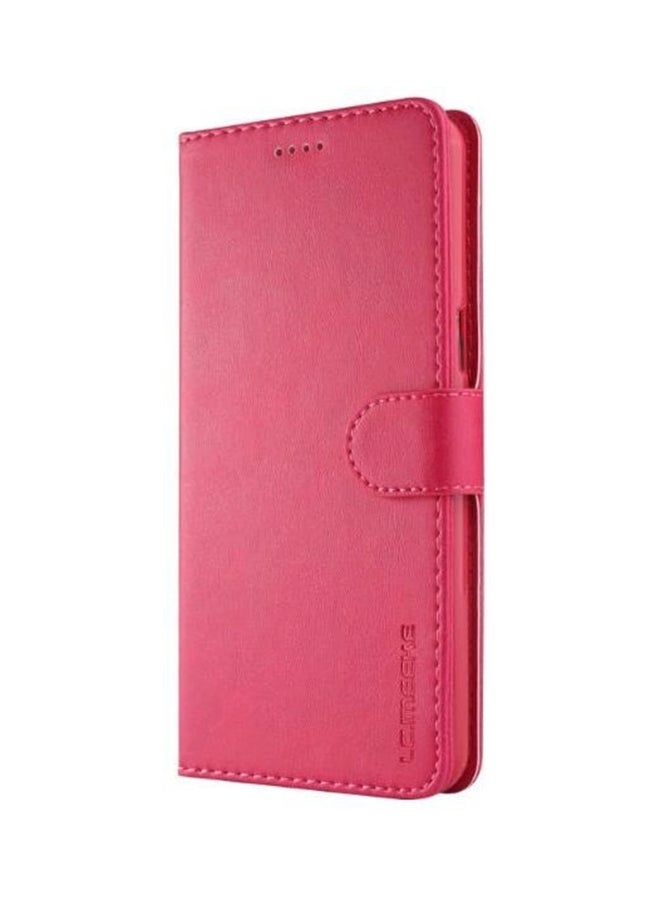 Protective Wallet Card Case Cover For OnePlus 5T Red  - Image 1