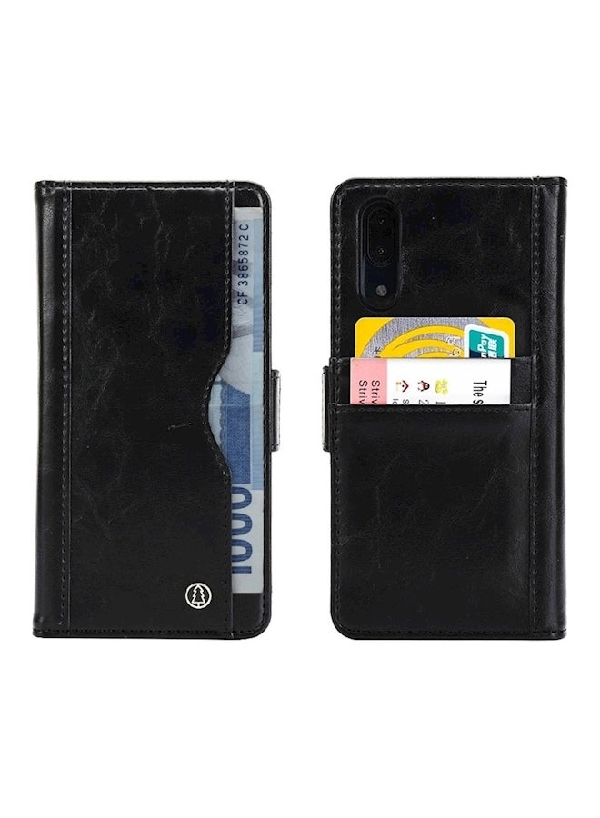 Protective Case Cover With Card Slot Holder For Huawei P20 Black  - Image 1