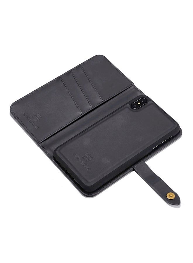 Protective Wallet Card Case Cover For Apple iPhone X/Xs Black  - Image 1