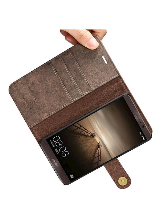 Dg Ming - Huawei Mate 9 Leather Flip Cover Brown - Image 1