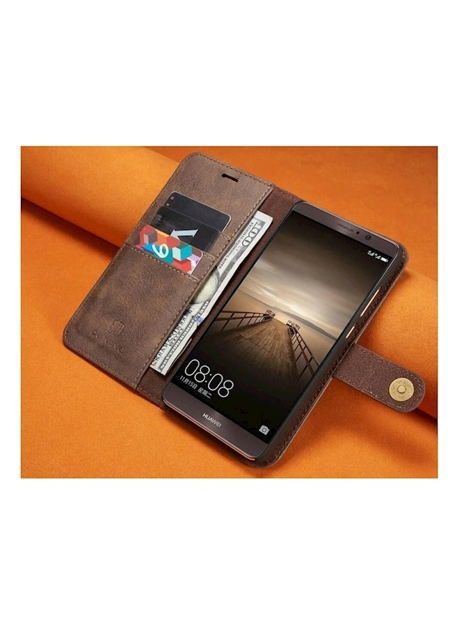 Dg Ming - Huawei Mate 9 Leather Flip Cover Brown - Image 1