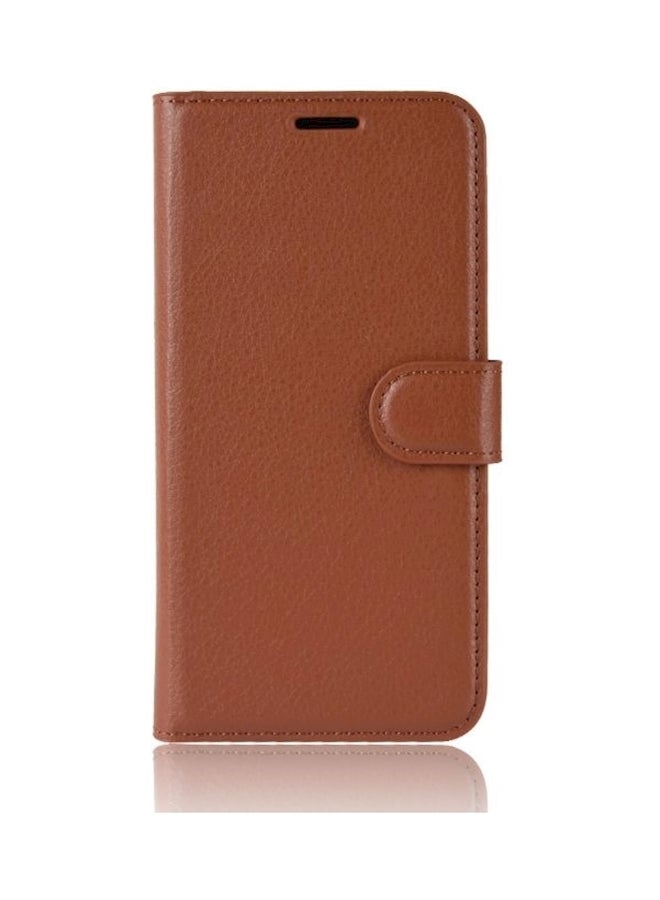 Protective Wallet Card Case Cover For OnePlus 6 Brown  - Image 2