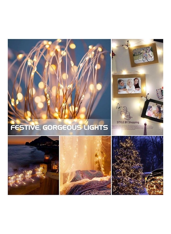 TOPLUS 100 LED Solar Powered Waterproof Copper Wire Lights Yellow 100grams - Image 5