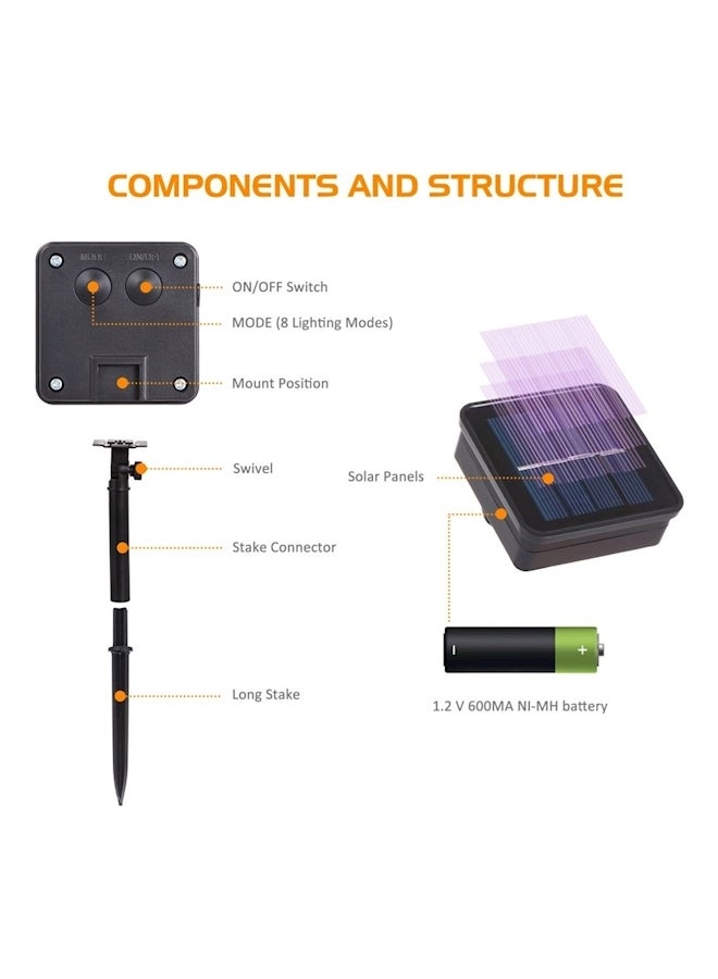 EVERDIGI 100 Leds Solar Waterproof String Light Yellow 300grams - Image 3