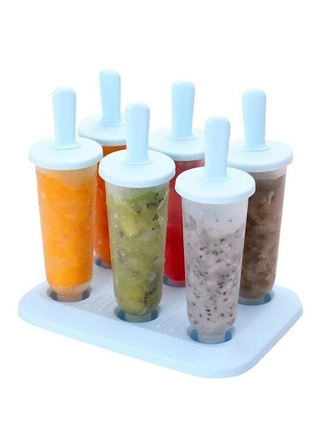 Set Of 6 Popsicle Molds With Tray Holder Multicolour - Image 1