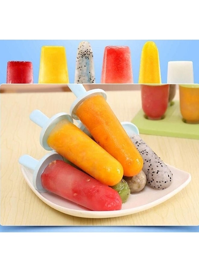 Set Of 6 Popsicle Molds With Tray Holder Multicolour - Image 2