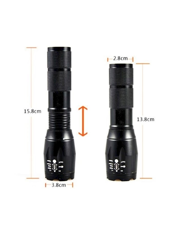 Telescopic Zoom LED Flashlight Black - Image 4