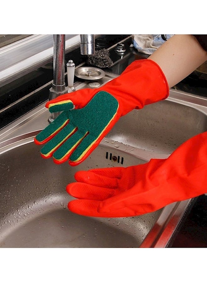 Dish washing Waterproof Gloves Red/Green L  - Image 2