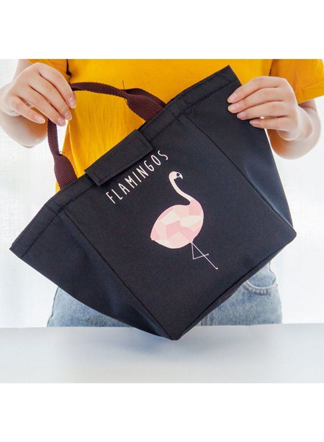 Generic - Flamingo Lunch Bag  oxford Black 24x2x19cm - Image 1