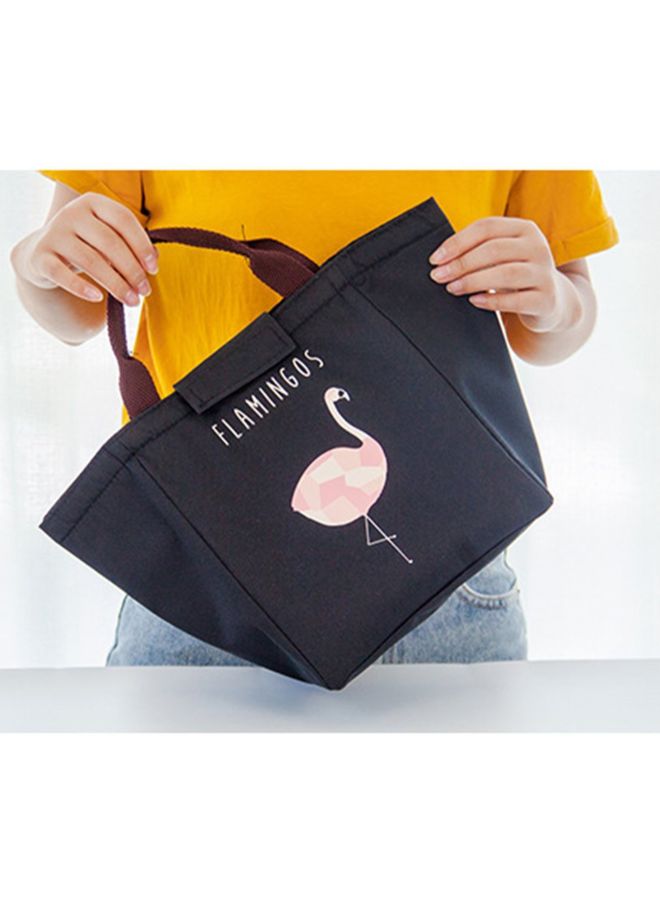 Generic - Flamingo Lunch Bag  oxford Black 24x2x19cm - Image 1