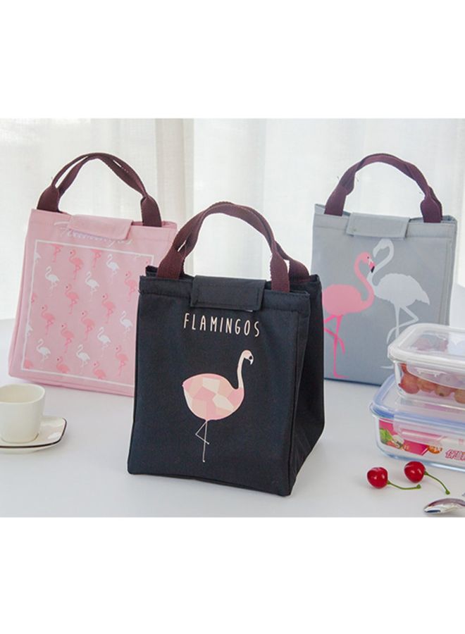 Generic - Flamingo Lunch Bag  oxford Black 24x2x19cm - Image 1