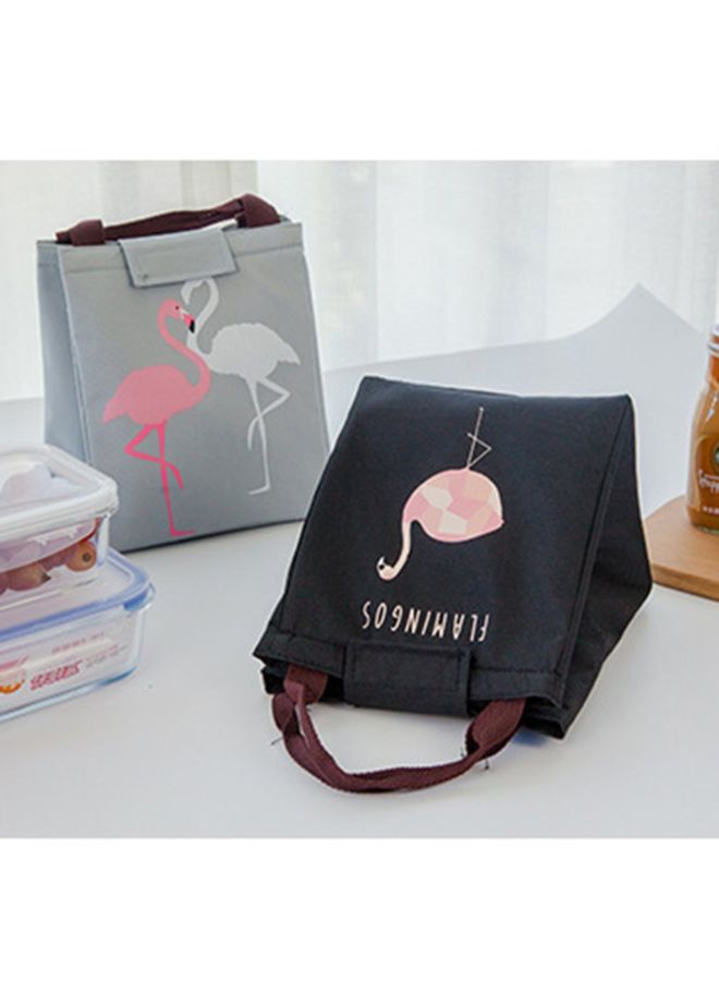 Generic - Flamingo Lunch Bag  oxford Black 24x2x19cm - Image 1