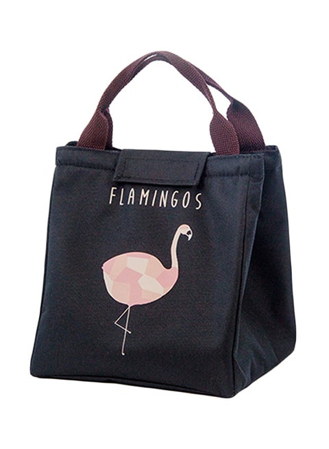 Flamingo Lunch Bag  oxford Black 24x2x19cm