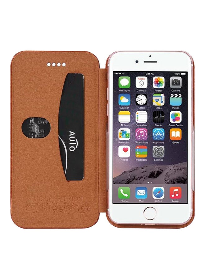 Generic - Holster Card Case Stent Cover For Apple iPhone 7 Brown - Image 1