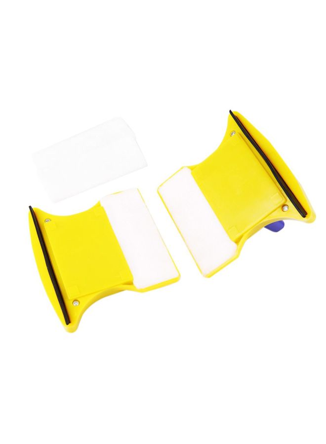 Magnetic Window Double Side Glass Wiper Cleaner Yellow/Blue - Image 2