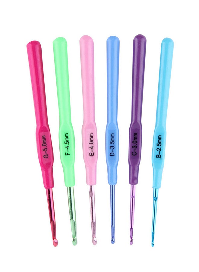 6-Piece Handles Crochet Hooks Needle Multicolour - Image 1