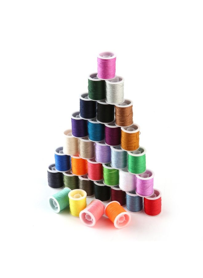 60-Piece Metal Bobbin And Thread Spool Set Multicolour  - Image 4