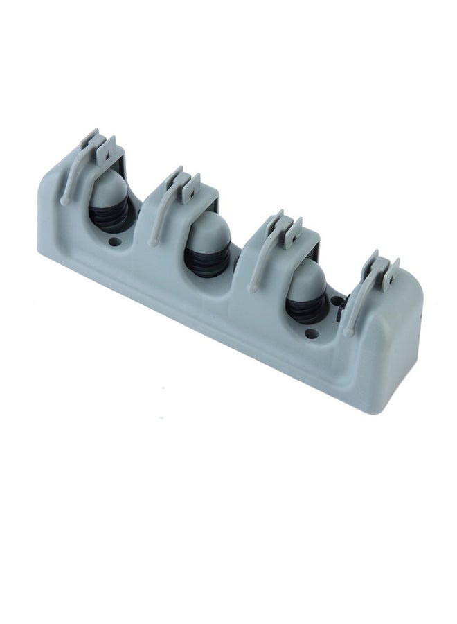 Wall Mounted Mop And Brush Broom Hanging Holder Gray  - Image 1