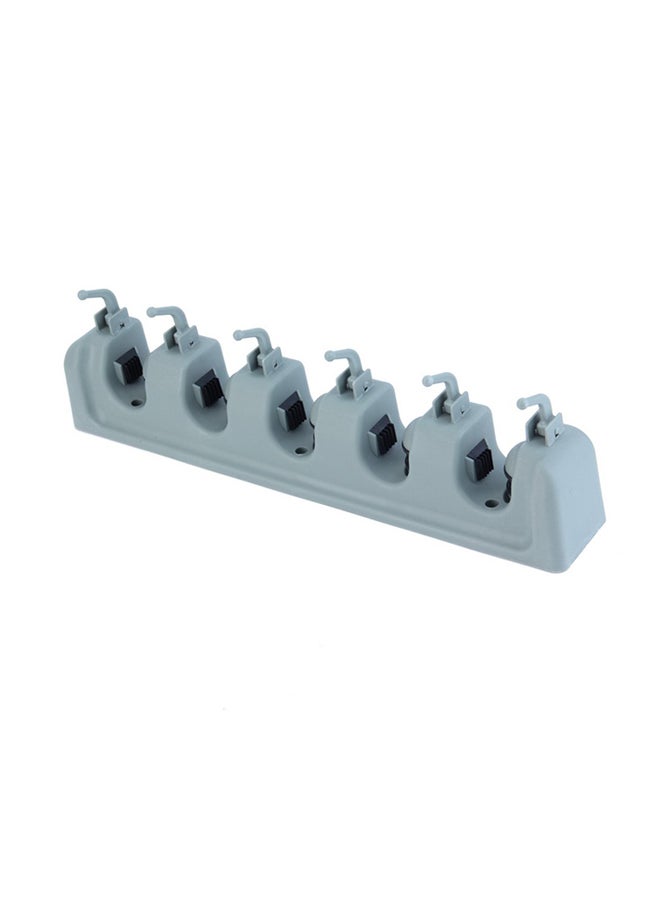 Wall Mounted Mop And Brush Broom Hanging Holder Gray  - Image 1