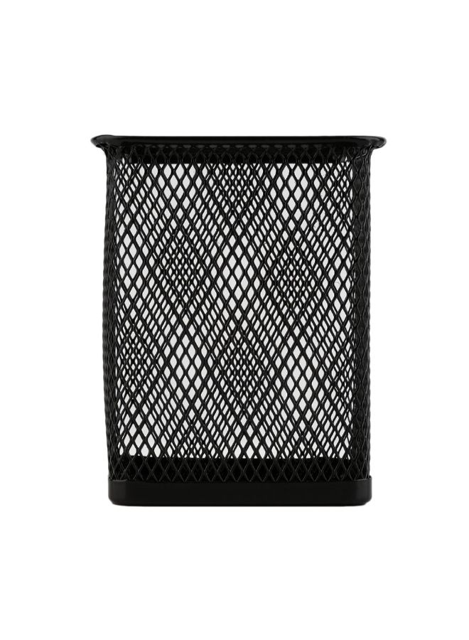 حامل أقلام معدني بتصميم مربع وشبكي أسود - Image 4