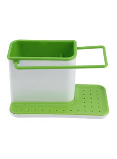 Kitchen Sink Utensil Holder with Drainer White/Green