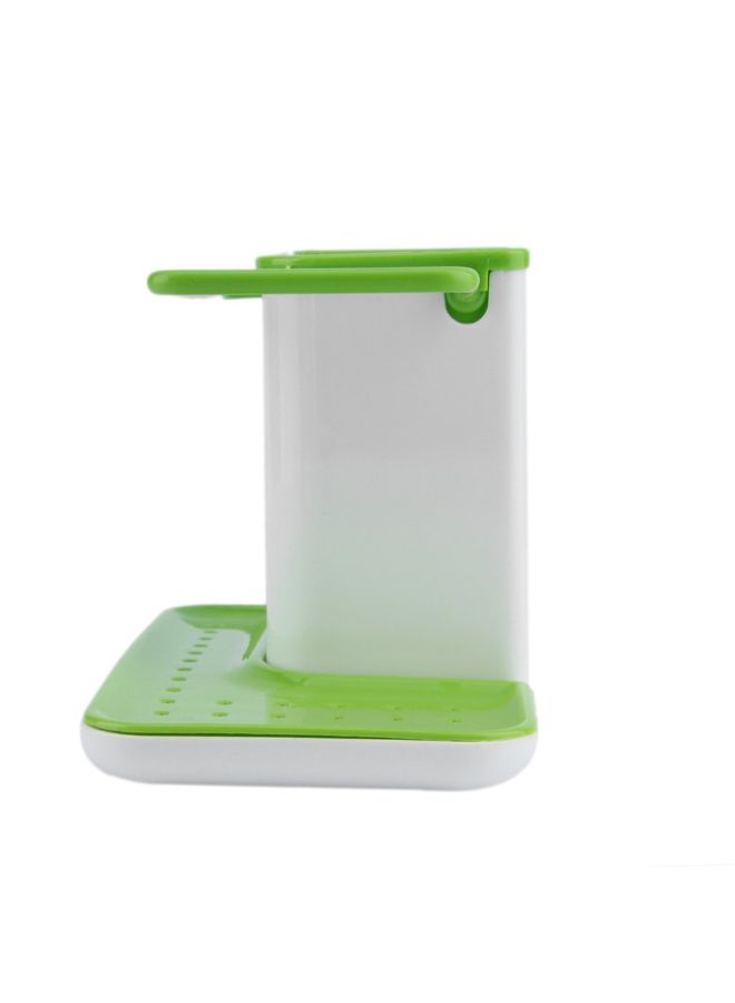 Generic - Kitchen Sink Utensil Holder with Drainer White/Green - Image 1