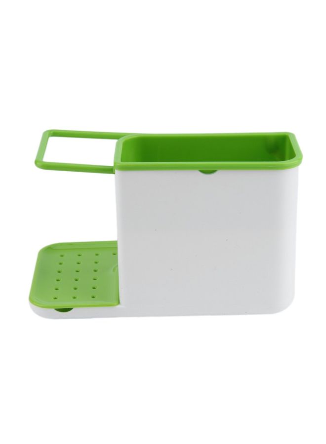 Generic - Kitchen Sink Utensil Holder with Drainer White/Green - Image 1