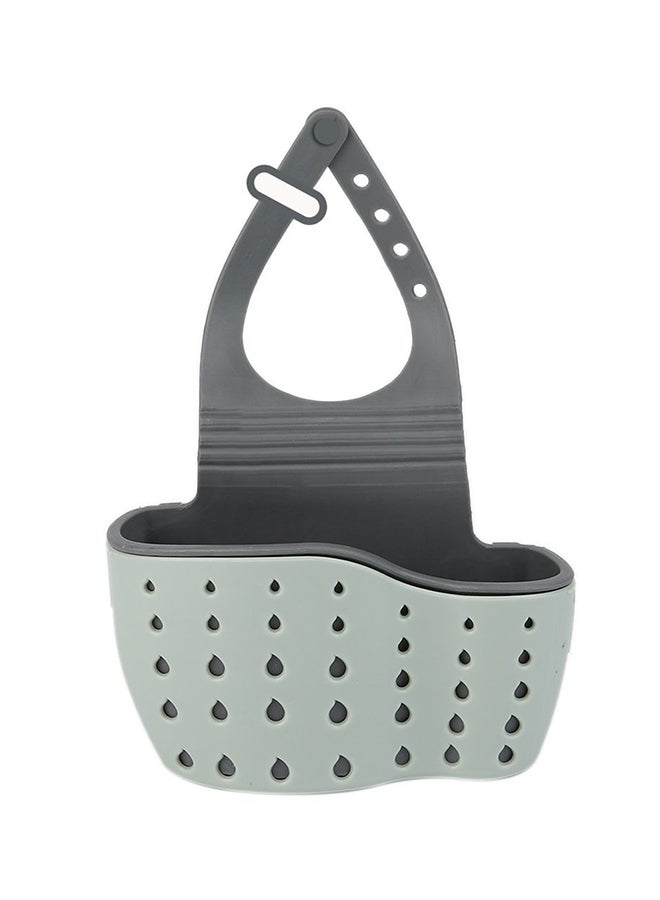 رف قابل للتعديل يثبت على الحوض لحمل الصابون والإسفنج في الحمام والمطبخ رمادي 13*5*21سم - Image 1