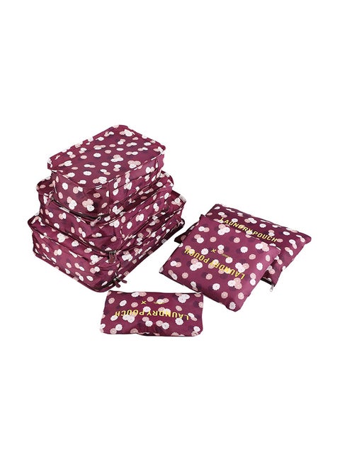 6-Piece Travel Storage Bag Set Red