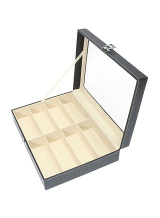 صندوق تنظيم بقفل لعرض النظارات الشمسية مكون من 8 أقسام أسود - v1561477217/N26673823A_1