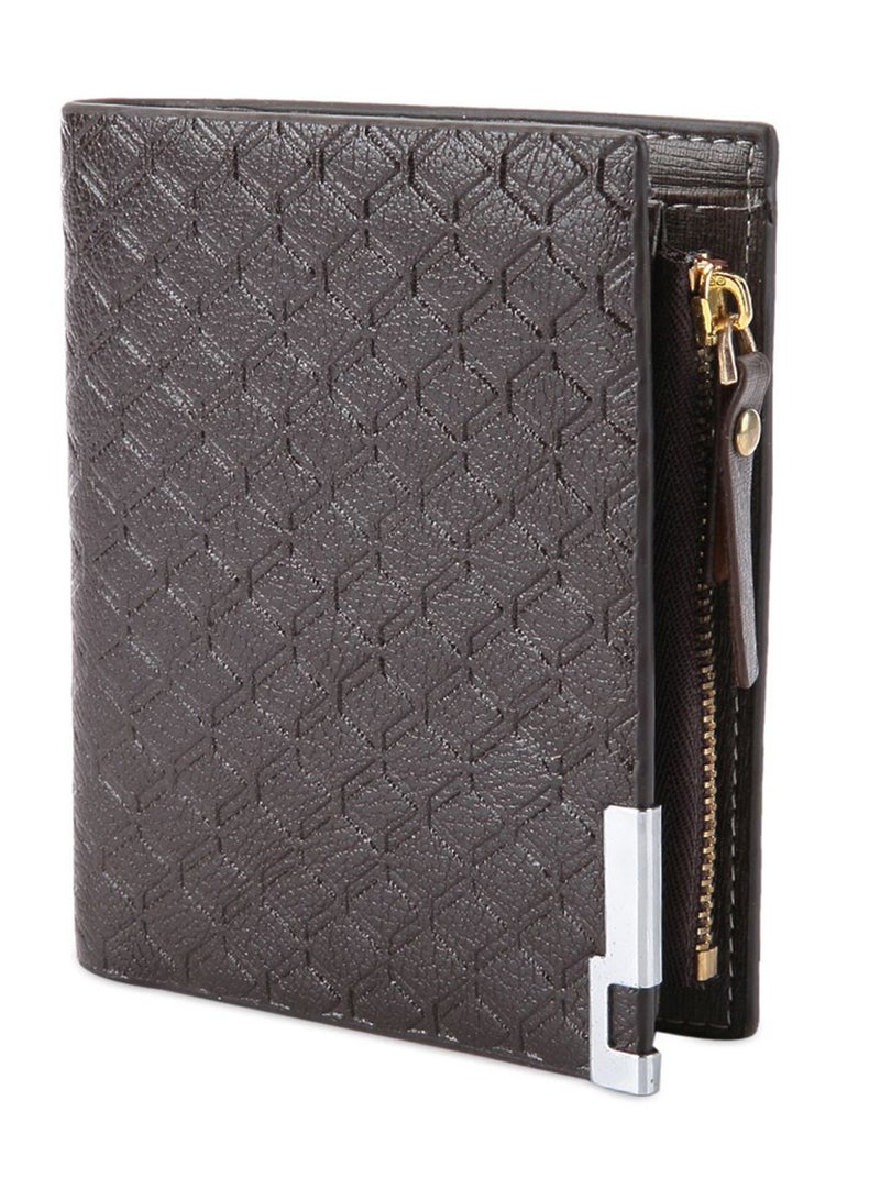 Generic - Knurling Design Solid Pattern Wallet Coffee - Image 1