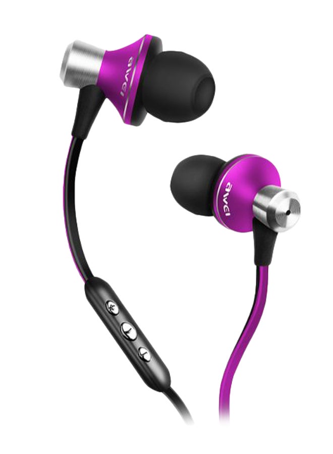 Awei Comfortable Music Wired In-Ear Earphone Purple/Black