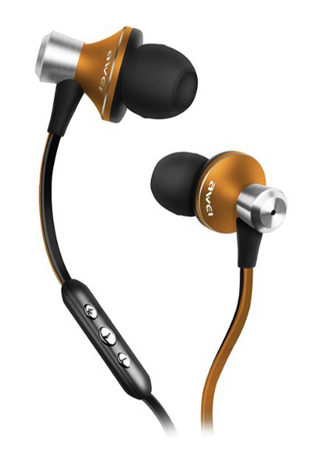 أوي سماعة أذن داخلية مريحة للموسيقى ذهبي/ أسود